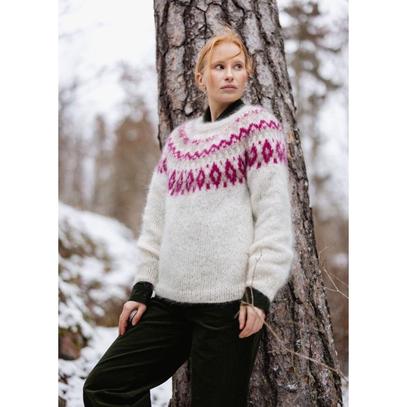 Novita single pattern single pattern Tammikuu-Rundpassenpullover - detusch