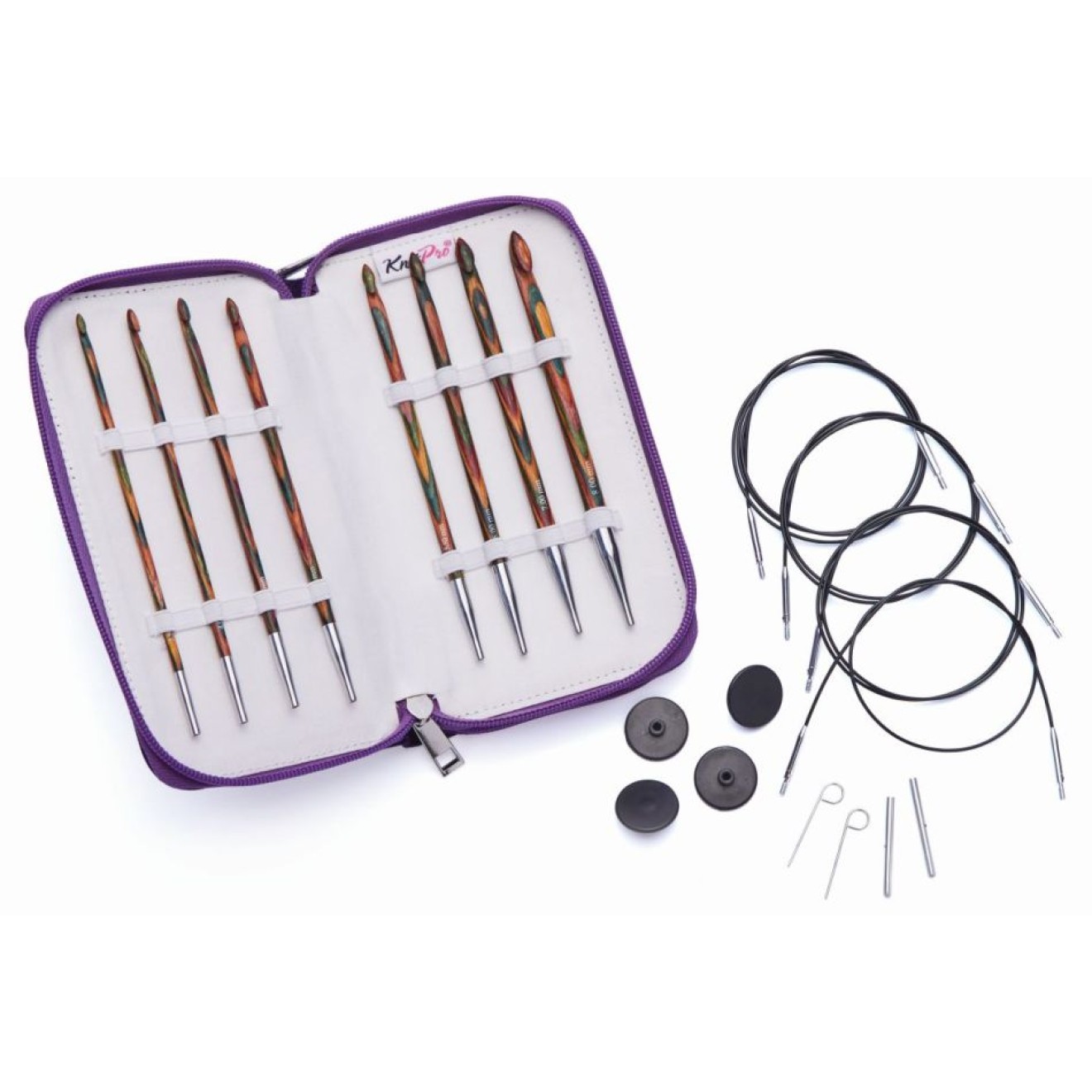 KnitPro needle set tunesische crochet hook Symfonie Holz, je 1 needle 3,50 4,50 5,00 6,00 8,00 mm 3,50 - 8,00 mm / 50, 70, 90 cm