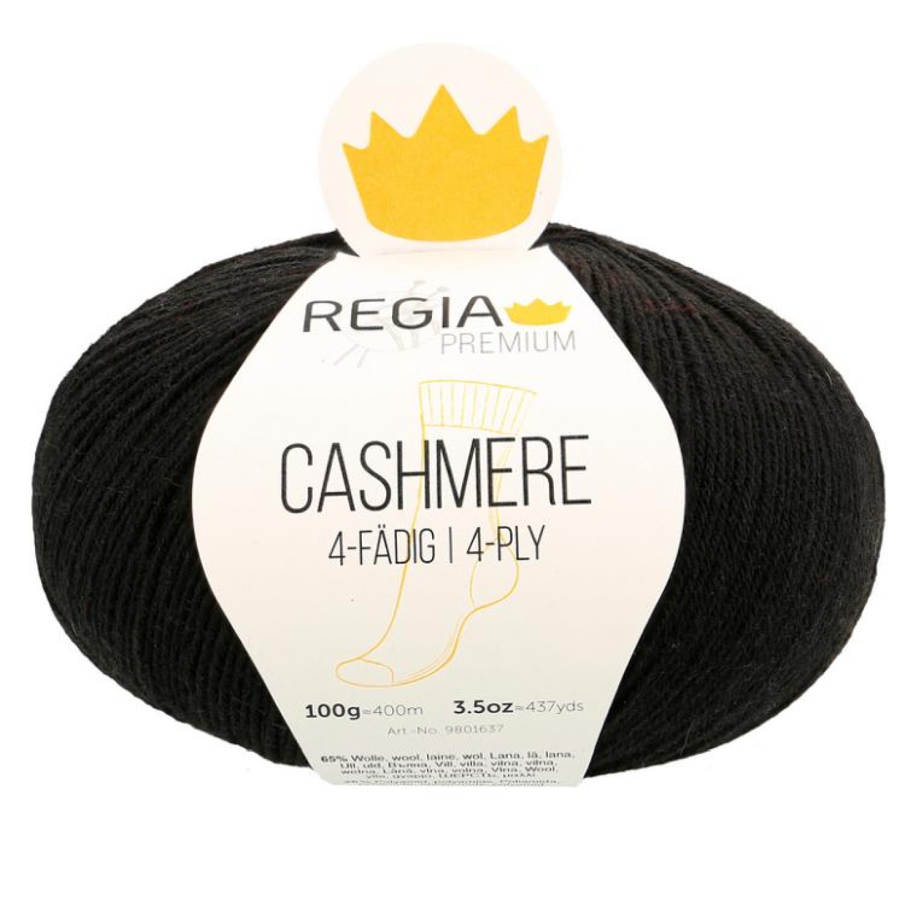 Regia 4-ply PREMIUM Cashmere Farbe 00099 black