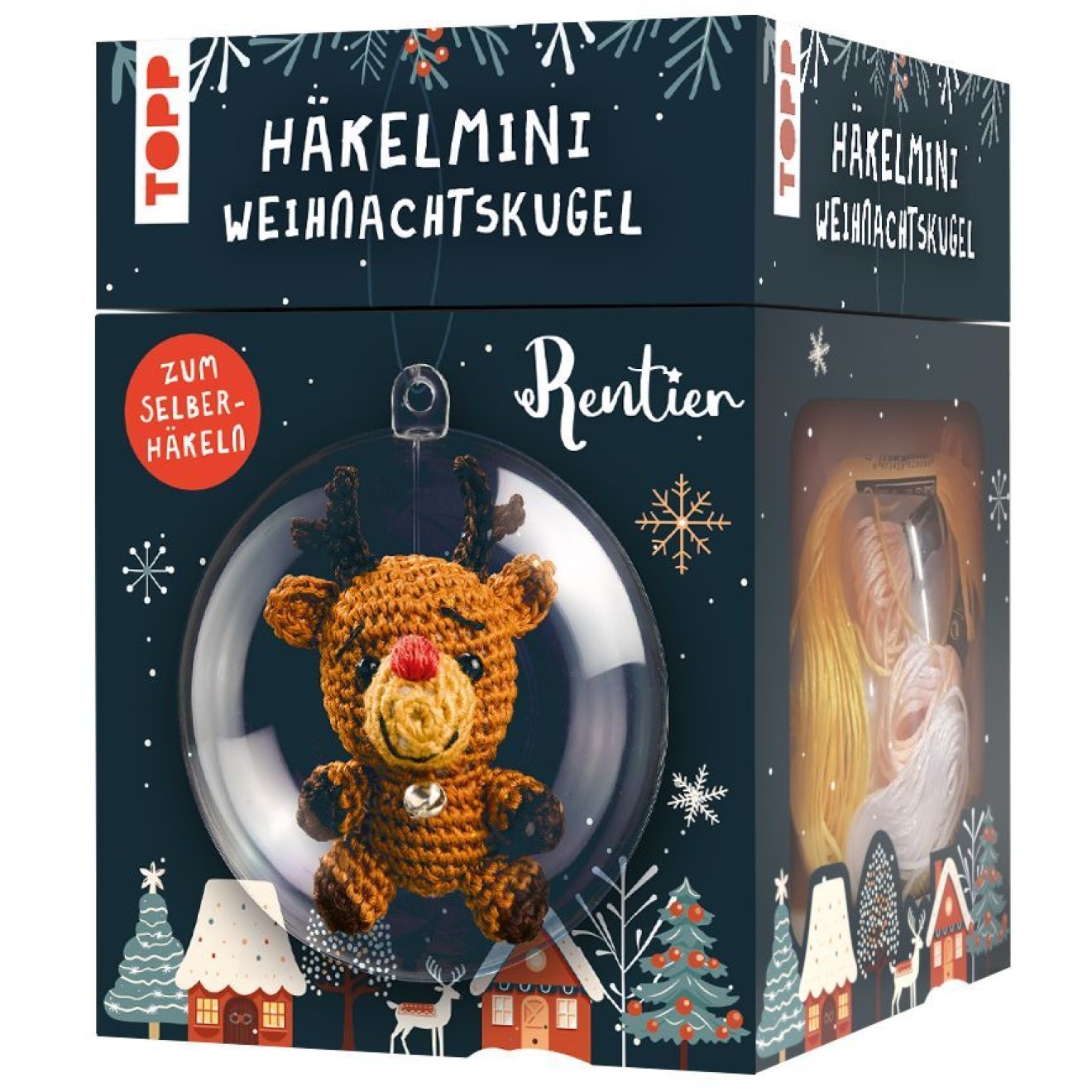 frechverlag Häkelmini-Weihnachtskugel crochet set Rentier