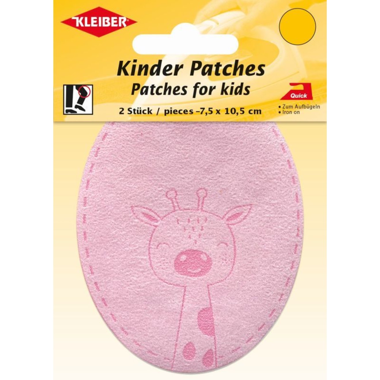 Kleiber Kinder Bügel-Patches 7,5x10,5cm / giraffe-rosa