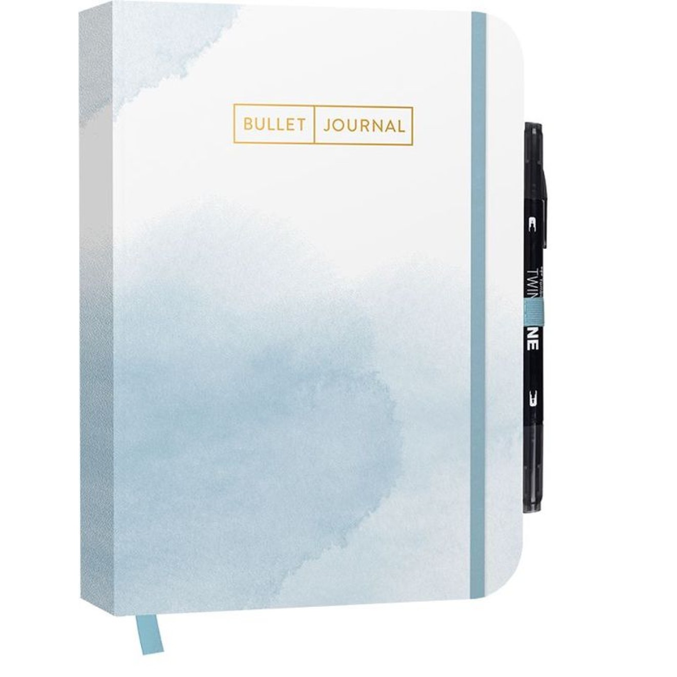 EMF Bullet Journal Watercolor Blue 05 with original Tombow TwinTone Dual-Tip Marker 33 black