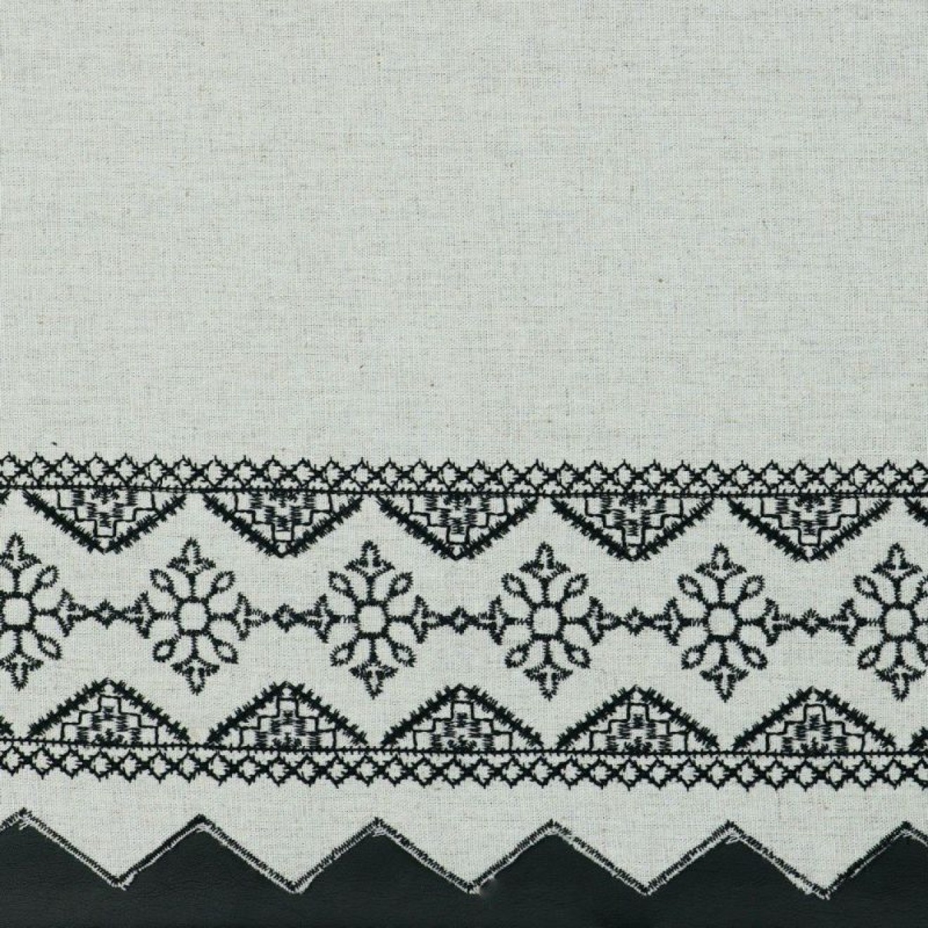 House of Inés Viscose Linen Border 1-Side colour 001 natural