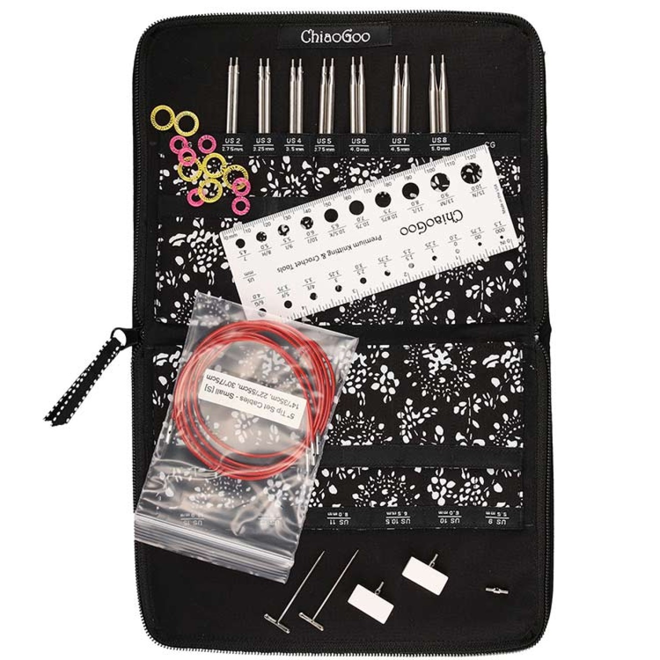 ChiaoGoo TWIST RED LACE Interchangeable Needle Set 2,75-5,00 mm / 10 cm