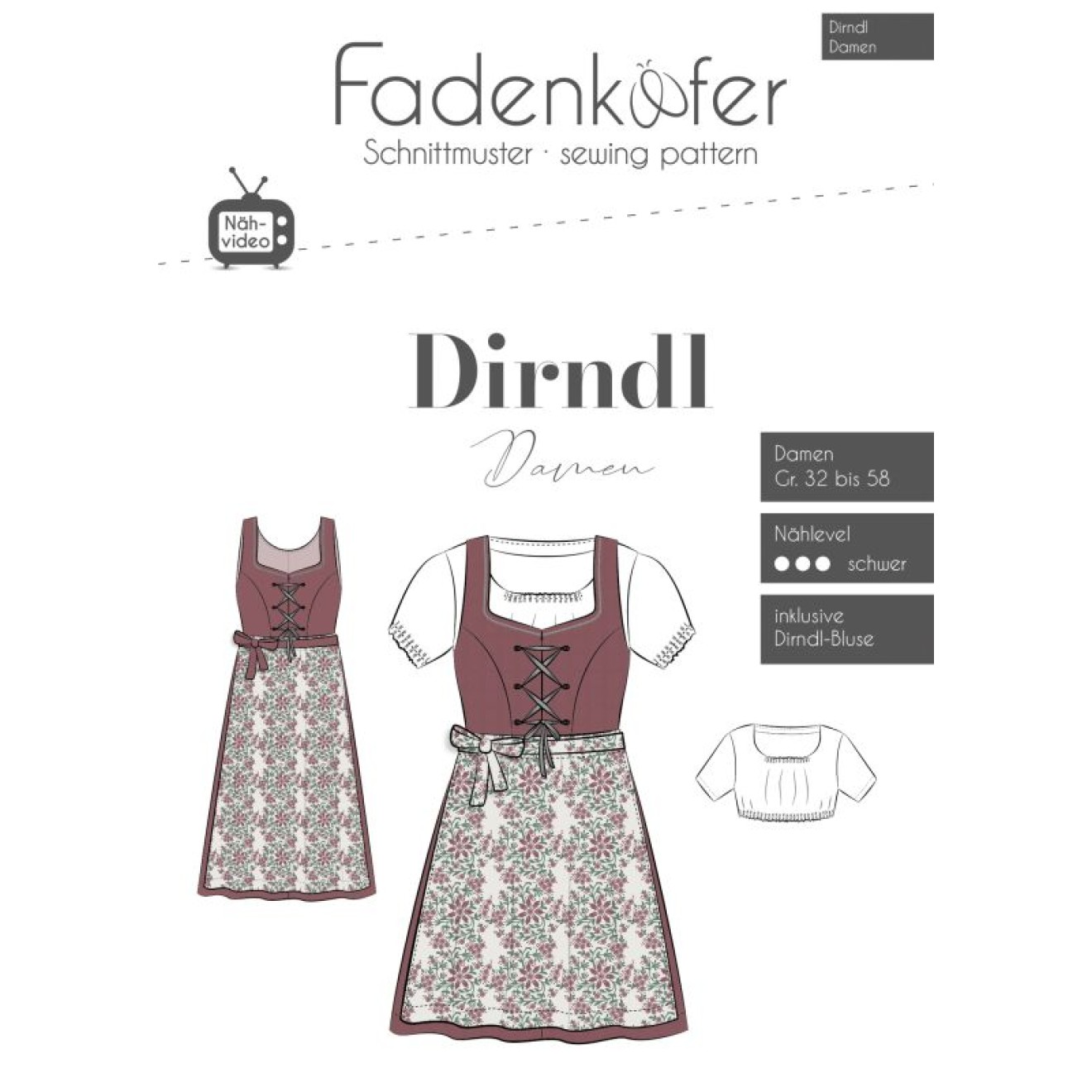fadenkäfer Papierschnittmuster colour Dirndl Damen