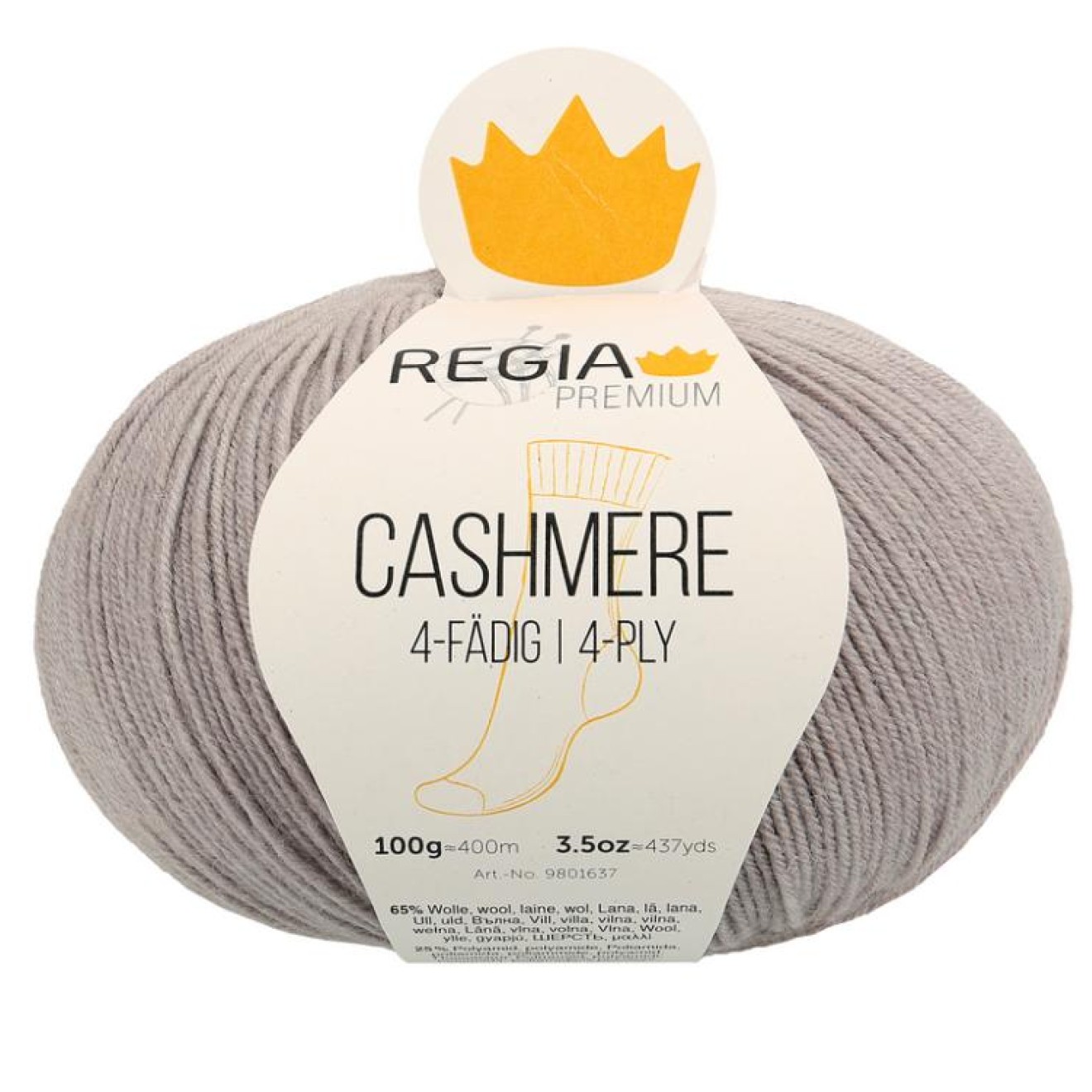 Regia 4-ply PREMIUM Cashmere Farbe 00096 grey