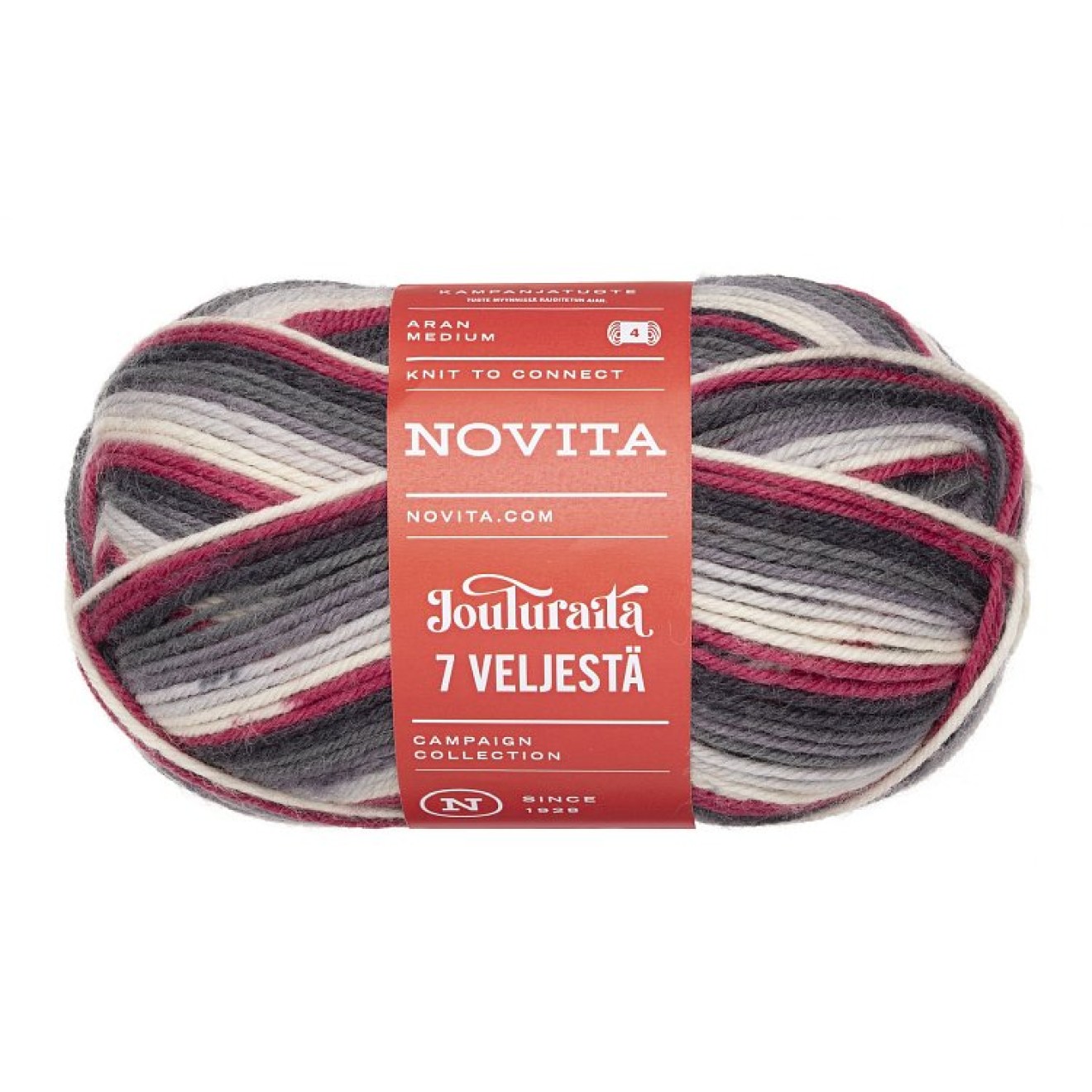 Novita 7 Veljestä Jouluraita Farbe 8611 redpolls