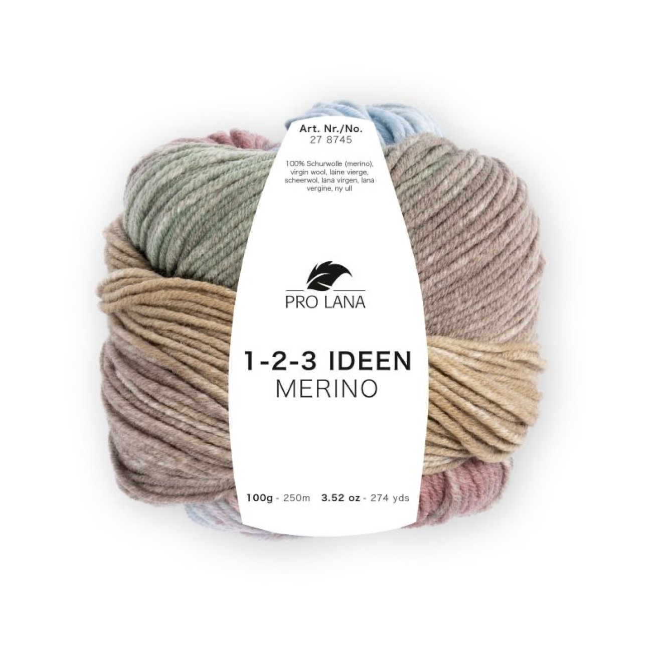 Pro Lana 1-2-3 Ideen Merino Farbe 02 light blue/brown/oliv