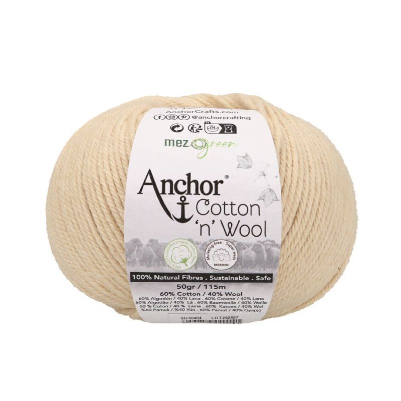 Mez Anchor Cotton Wool Farbe 00404 opal