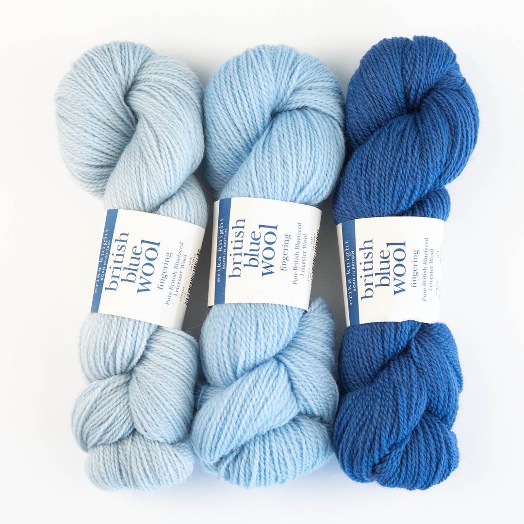Erika Knight British Blue Wool FINGERING yarn