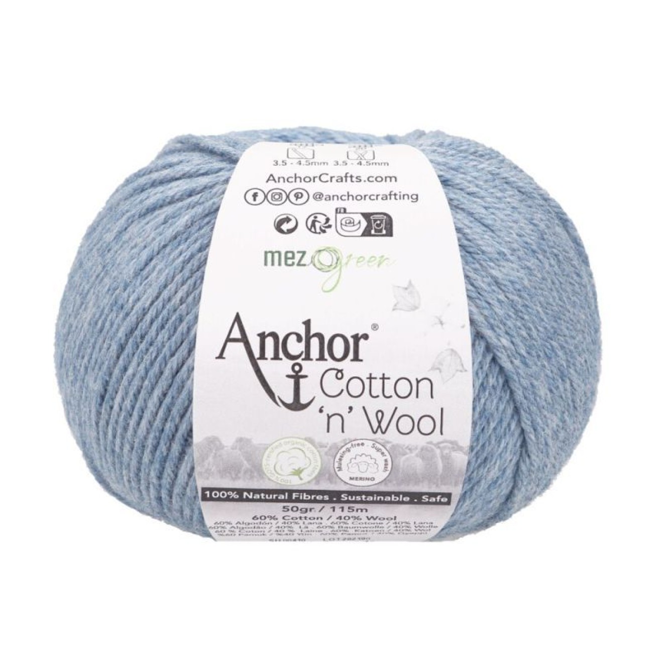 Mez Anchor Cotton Wool Farbe 00920 blue opal