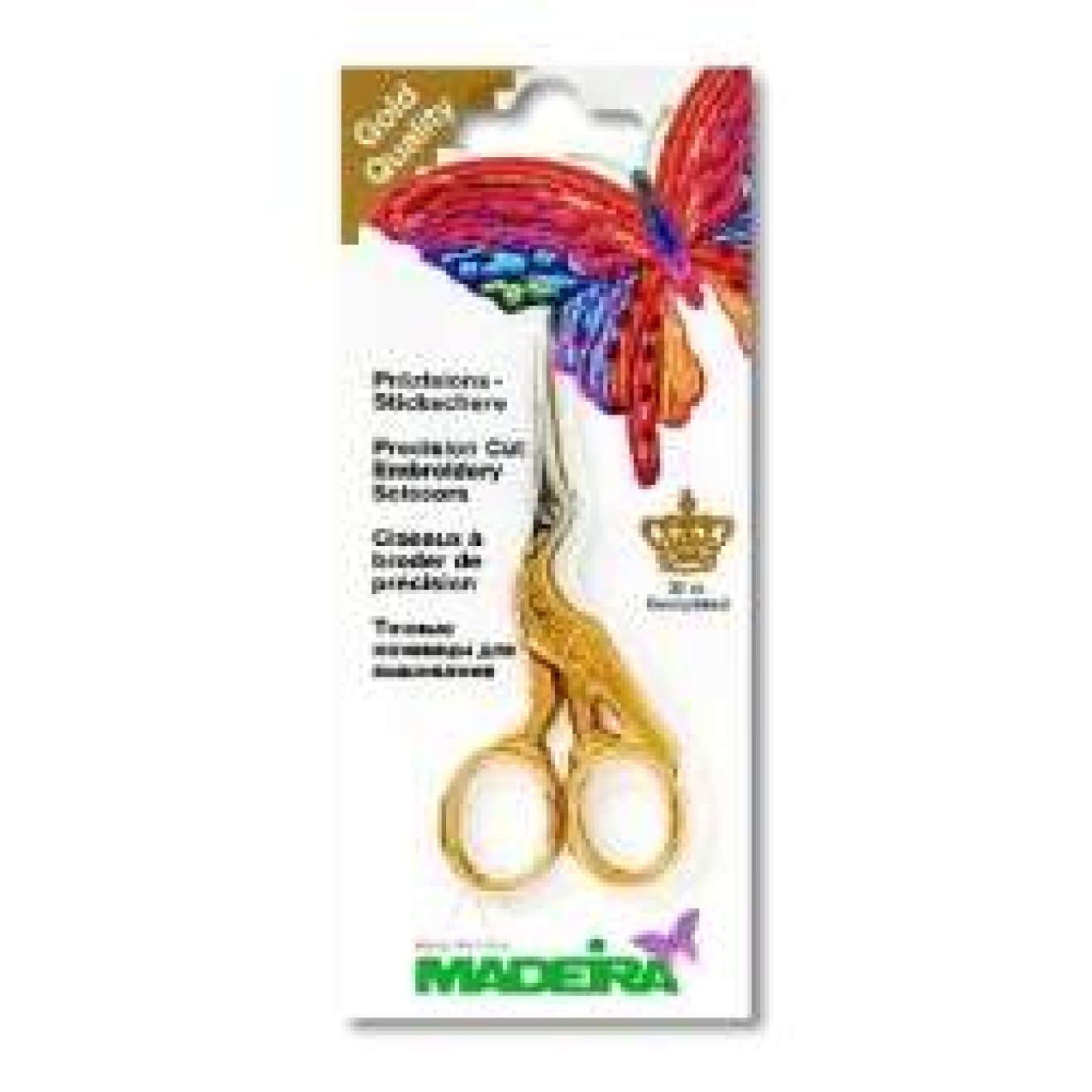 Madeira Stickschere gerade colour Storch