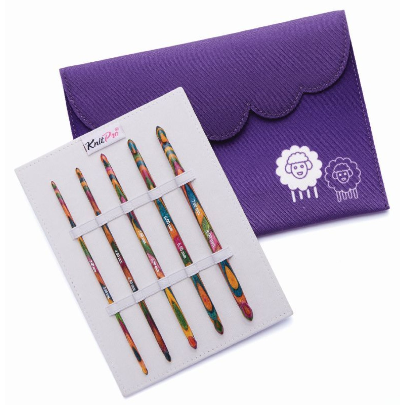 KnitPro needle set crochet hook double-ended Symfonie Holz, je 1 needle 3,00, 3,50 4,50 5,00 6,00 8,00 mm 3,00 - 8,00 mm