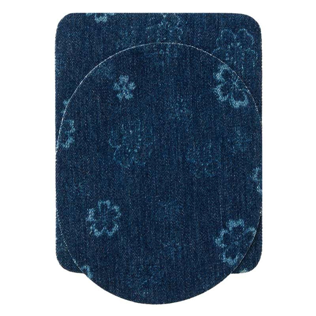 Mono-Quick patch fabric Jeans colour Blumen oval/Rechteck
