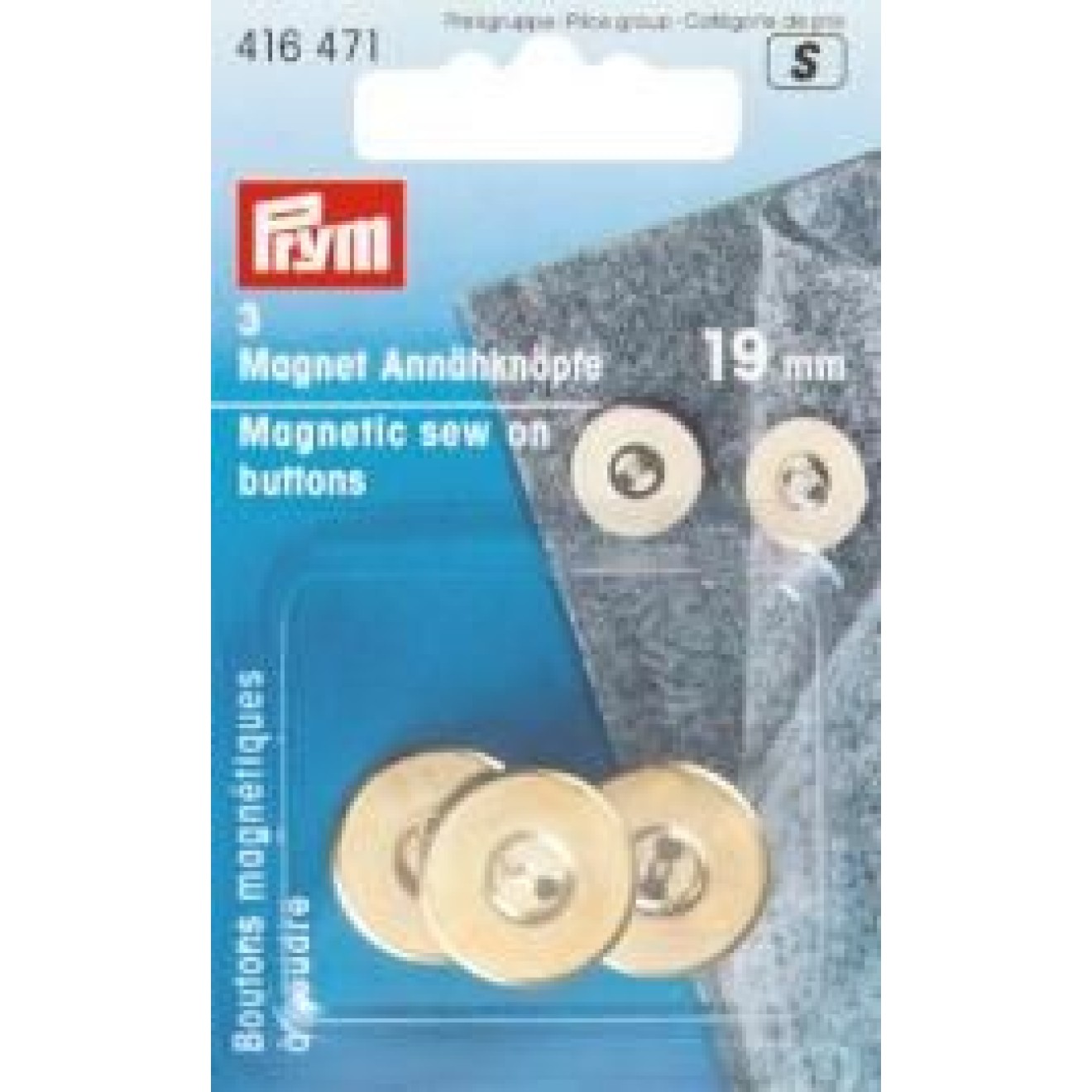 Prym Magnet-Annähknöpfe 19 mm / altmessing