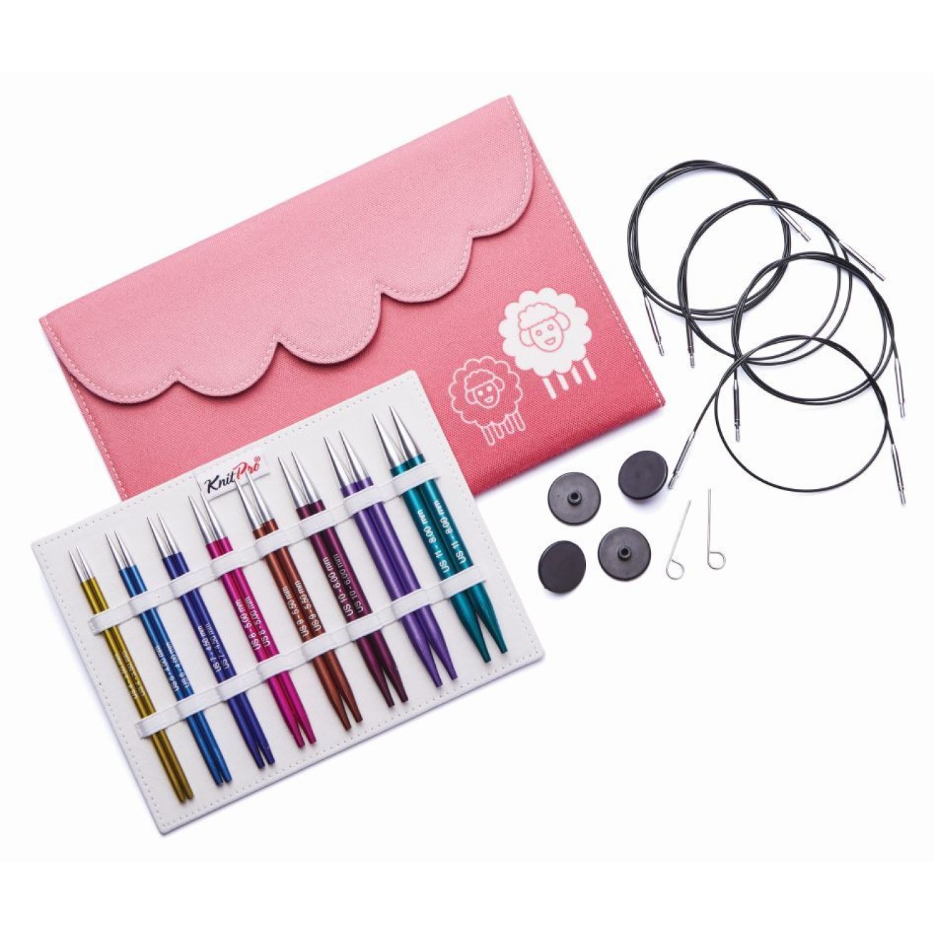 KnitPro needle set Deluxe interchangeable circular needles ZING Alu 3,5 - 8,0 mm 3,50 - 8,00 mm / 60, 2x 80, 100 cm