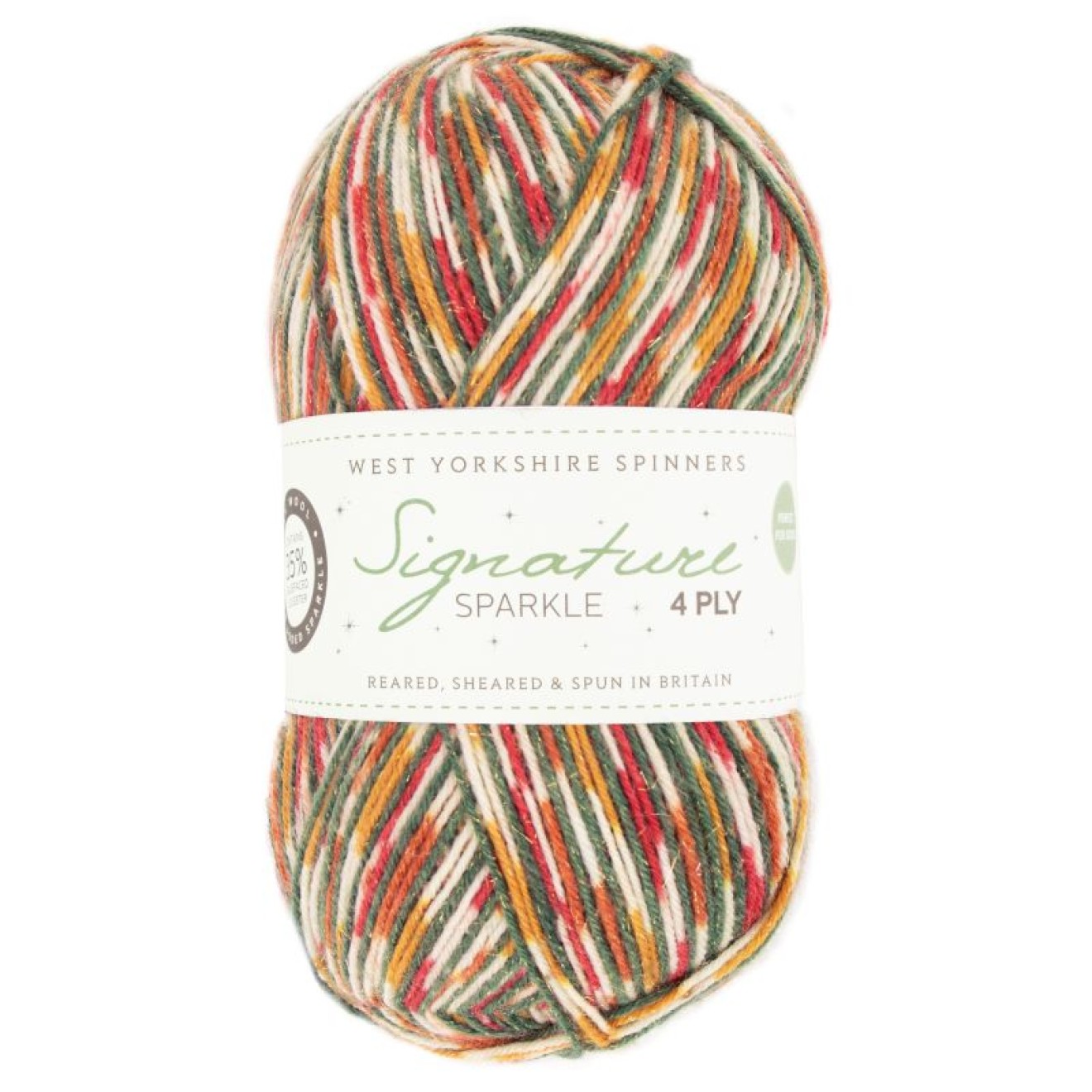 West Yorkshire Spinners Signature 4ply - Sparkle colour 1208 yuletide