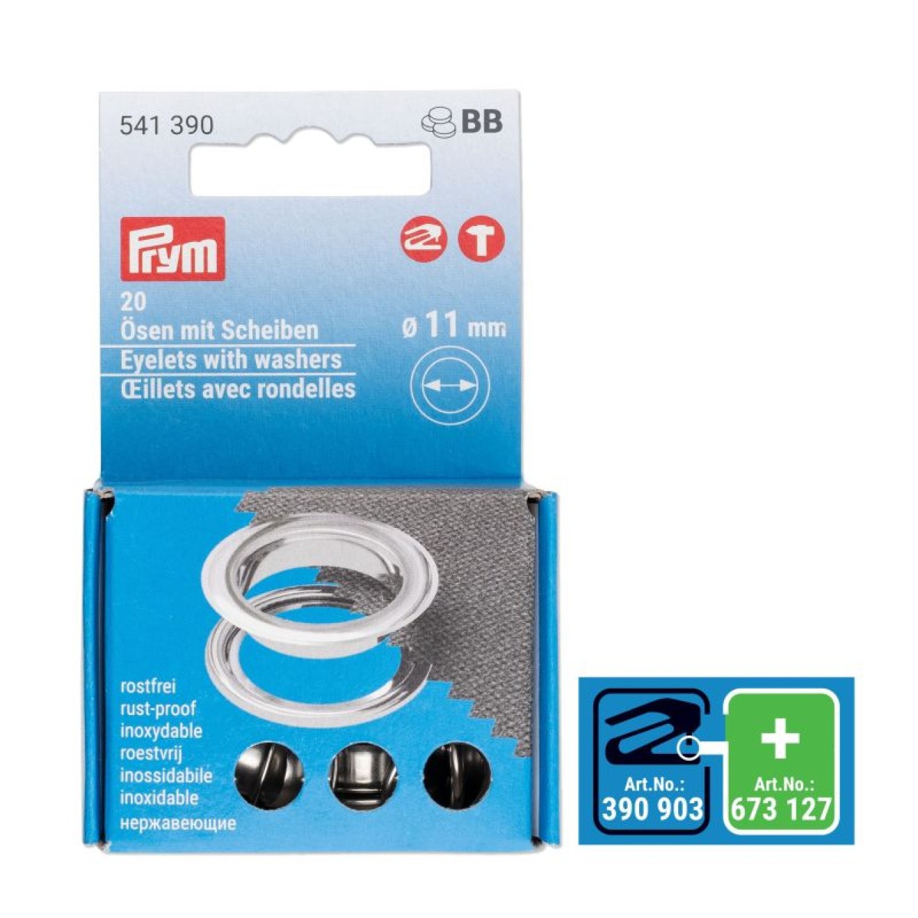 Prym Ösen und Scheiben 11.00 mm / silver