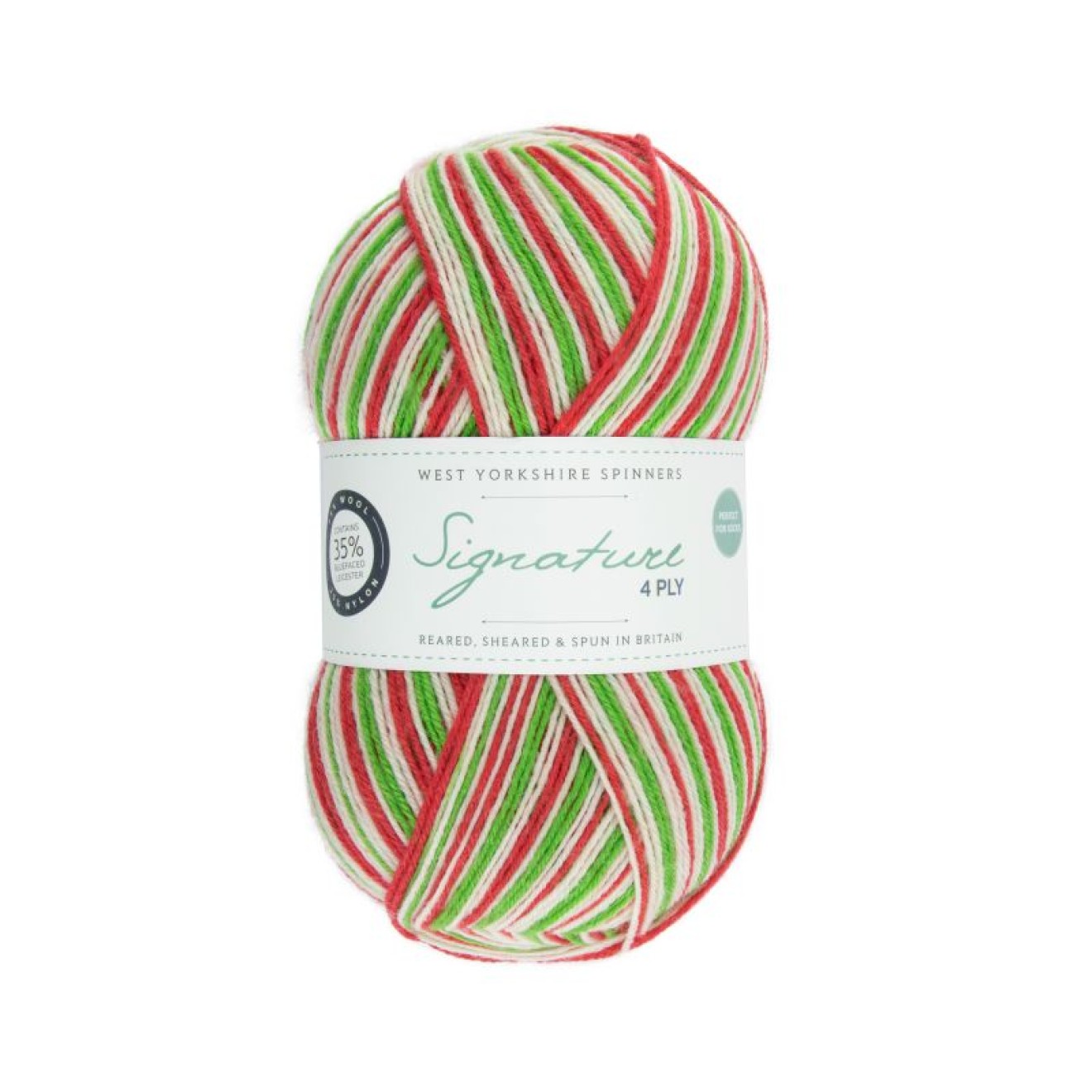 West Yorkshire Spinners Signature 4Ply - Christmas colour 989 candy cane