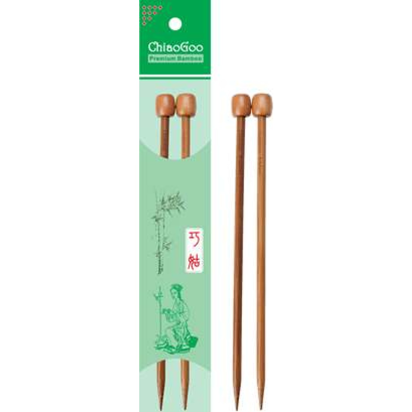 ChiaoGoo Bamboo Patina Single Point Needles 2,25 mm / 18 cm