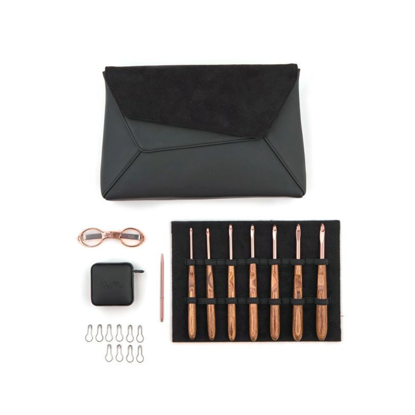 KnitPro crochet set Mellow copper crochet hooks with wood grip 3,0 - 6,0 mm