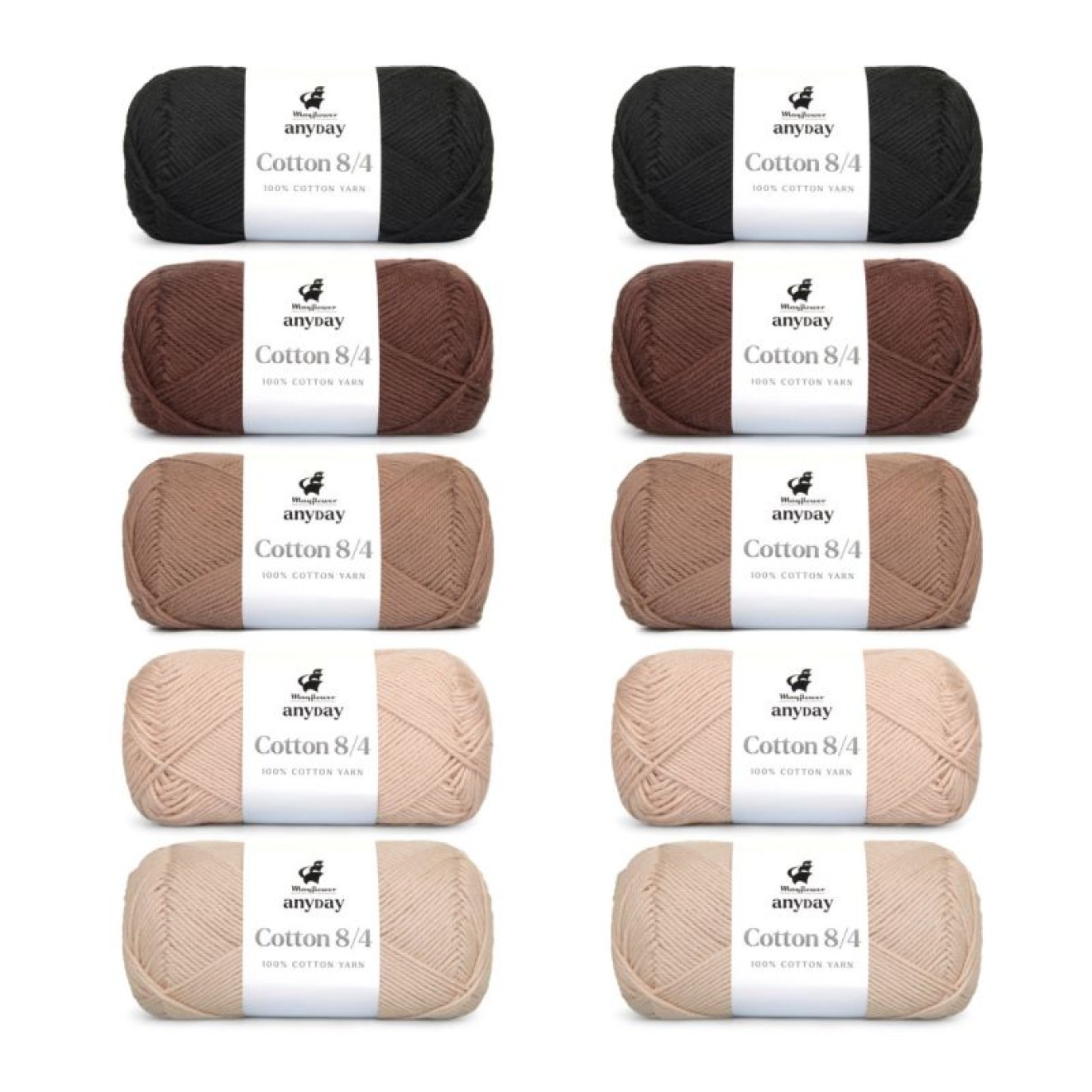 Mayflower Anyday Cotton 8/4 Colorbag colour 001 colorbag