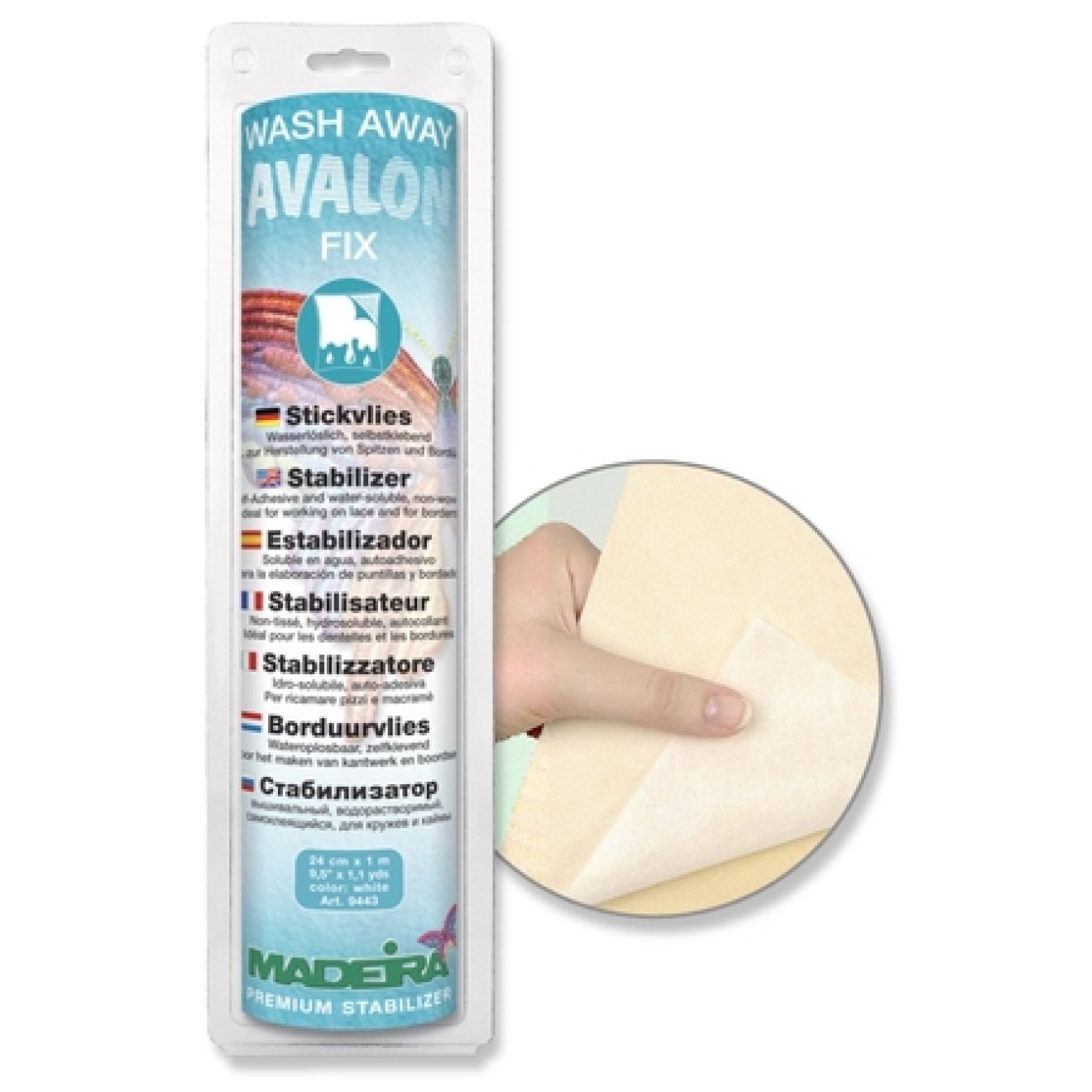 Madeira Avalon Fix SK embroidery stabilizer water-soluble colour white